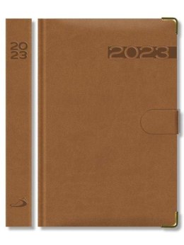 Terminarz 2023 B6 Lux brązowy z zapinką