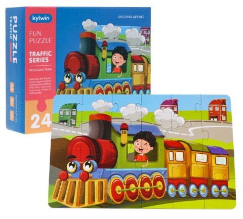 Duże puzzle dla dzieci 2+ Układanka zabawka logiczna 24 el. Lokomotywa z maszynistą Duże puzzle dla dzieci 2+ Układanka zabawka logiczna 24 el. Lokomotywa z maszynistą