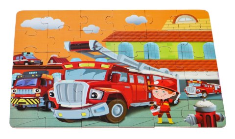 Duże puzzle dla dzieci 2+ Układanka zabawka logiczna 30 el. Straż pożarna Duże puzzle dla dzieci 2+ Układanka zabawka logiczna 30 el. Straż pożarna