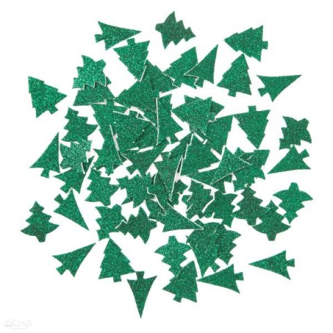 BROKATOWE NAKLEJKI Z PIANKI, CHOINKI, 65 SZT. BROKATOWE NAKLEJKI Z PIANKI, CHOINKI, 65 SZT.