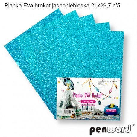 PIANKA EVA BROKAT JASNONIEBIESKA 21X29,7a5 PIANKA EVA BROKAT JASNONIEBIESKA 21X29,7a5