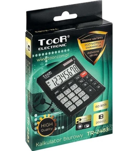 Kalkulator biurowy 8-pozycyjny TR-2483 TOOR Kalkulator biurowy 8-pozycyjny TR-2483 TOOR