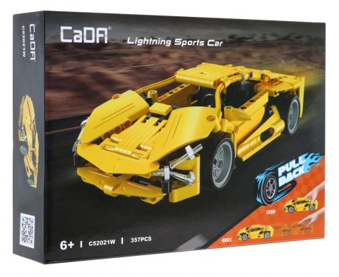 Klocki techniczne CaDA 357 el. Auto sportowe Lightning z napędem Pull-back dla dzieci 6+ Klocki techniczne CaDA 357 el. Auto sportowe Lightning z napędem Pull-back dla dzieci 6+