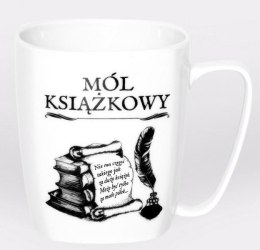 Kubek ceramiczny biały Mól książkowy