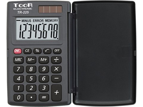 Kalkulator kieszonkowy TOOR TR-225 8-pozycyjny z klapką Kalkulator kieszonkowy TOOR TR-225 8-pozycyjny z klapką