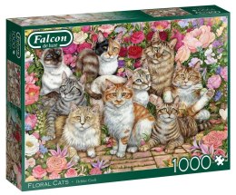 Puzzle 1000 Falcon Koty i kwiaty G3