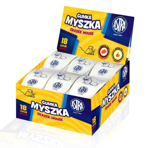 Gumka myszka (18szt) ASTRA