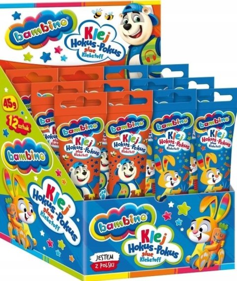 Klej magiczny w tubie 45g (12szt) display BAMBINO Klej magiczny w tubie 45g (12szt) display BAMBINO