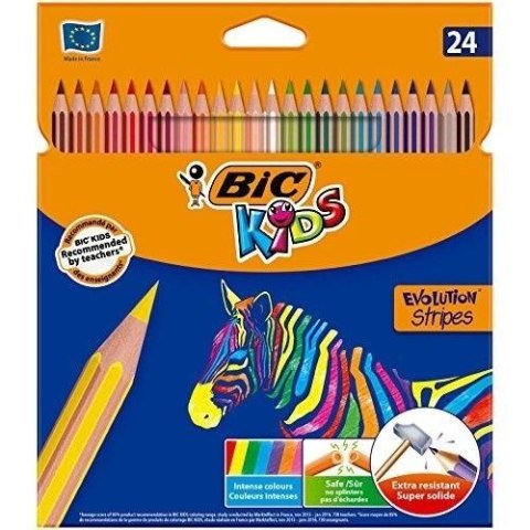 Kredki Kids Eco Evolution Stripes 24 kolory BIC