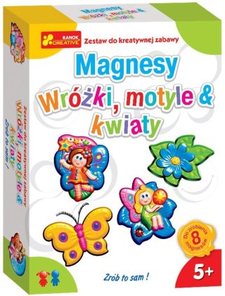 Magnesy na lodówkę - Wróżki motyle i kwiaty