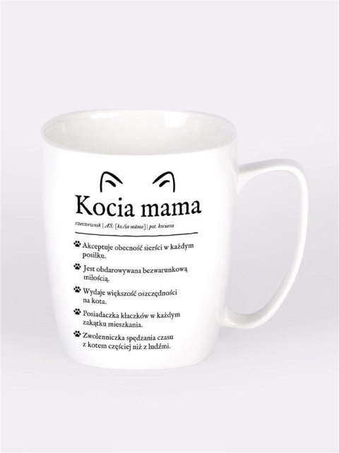 Kubek ceramiczny biały Kocia mama Kubek ceramiczny biały Kocia mama