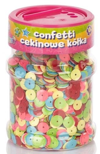 Confetti cekinowe kółka ASTRA mix kolorów intensywnych 100g HURT Confetti cekinowe kółka ASTRA mix kolorów intensywnych 100g HURT