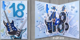 Karnet Przestrzenny B6 Urodziny 18 gitary