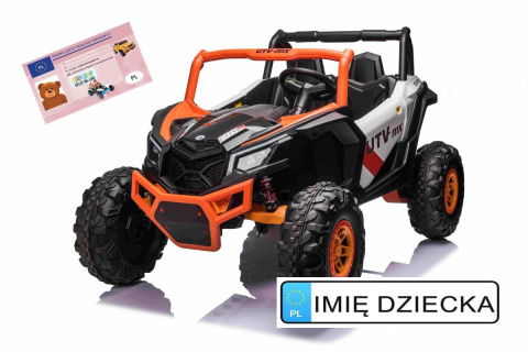 Buggy UTV-MX na akumulator dla dzieci Pomarańczowy + Napęd 4x4 + Pilot + Audio LED + Schowek + EVA + Wolny Start