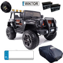 Auto terenowe typu jeep Monster 4x4 dla dzieci Czerwony + Pilot + Regulacja siedzenia + MP3 LED + Bagażnik + Plecak