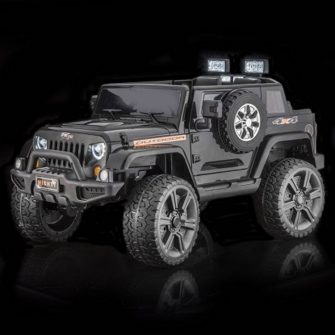 Auto na akumulator Mighty Jeep dla dzieci Czerwony + 2-osobowy + Napęd 4x4 + 2 bagażniki Auto na akumulator Mighty Jeep dla dzieci Czerwony + 2-osobowy + Napęd 4x4 + 2 bagażniki
