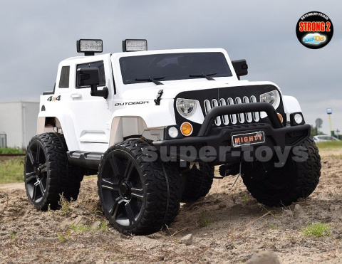 Auto na akumulator Mighty Jeep dla dzieci Czerwony + 2-osobowy + Napęd 4x4 + 2 bagażniki Auto na akumulator Mighty Jeep dla dzieci Czerwony + 2-osobowy + Napęd 4x4 + 2 bagażniki