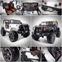 Auto terenowe typu jeep Monster 4x4 dla dzieci Czarny + Pilot + Regulacja siedzenia + Wolny Start + MP3 LED + Bagażnik + Plecak