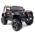 Auto terenowe typu jeep Monster 4x4 dla dzieci Czarny + Pilot + Regulacja siedzenia + Wolny Start + MP3 LED + Bagażnik + Plecak