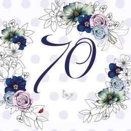 Karnet Swarovski kwadrat CL1470 Urodziny 70 kwiaty