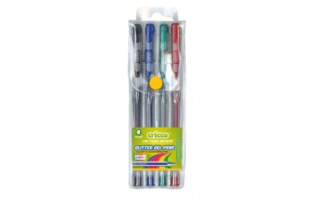 Długopisy żelowe brokatowe 4 kolory CRICCO