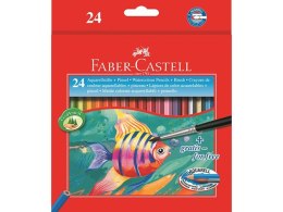 Kredki akwarelowe 24 kolory FABER-CASTELL Rybka z pędzelkiem