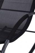 Leżak ogrodowy leżanka fotel bujany czarny
