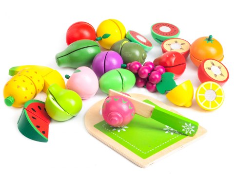 Drewniane owoce do krojenia 20 sztuk ECOTOYS Drewniane owoce do krojenia 20 sztuk ECOTOYS