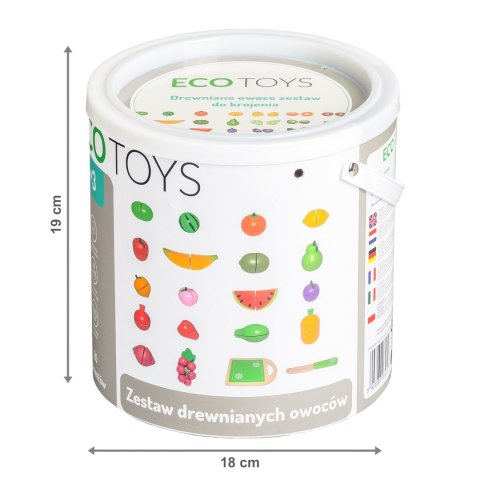 Drewniane owoce do krojenia 20 sztuk ECOTOYS Drewniane owoce do krojenia 20 sztuk ECOTOYS