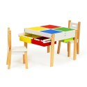 Drewniane meble dla dzieci zestaw stół +2 krzesła ECOTOYS