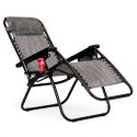 Leżak fotel ogrodowy plażowy regulowane oparcie ZERO GRAVITY ModernHome - szary