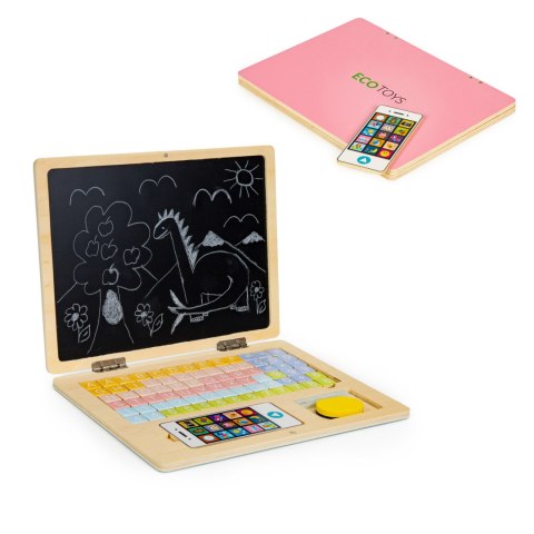 Tablica edukacyjna magnetyczna laptop litery cyfry ECOTOYS Tablica edukacyjna magnetyczna laptop litery cyfry ECOTOYS
