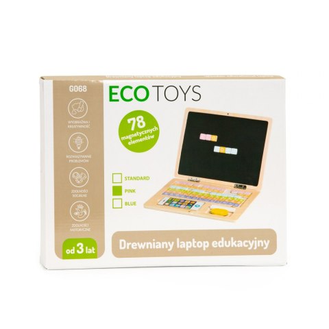 Tablica edukacyjna magnetyczna laptop litery cyfry ECOTOYS Tablica edukacyjna magnetyczna laptop litery cyfry ECOTOYS
