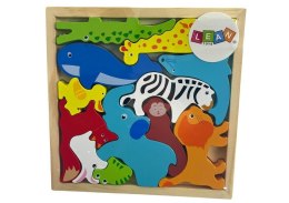 Drewniane puzzle Zwierzęta do dopasowania