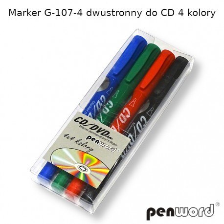 MARKER G-107-4 DWUSTRONNY DO CD 4 KOLORY (opakowanie=12szt) MARKER G-107-4 DWUSTRONNY DO CD 4 KOLORY (opakowanie=12szt)
