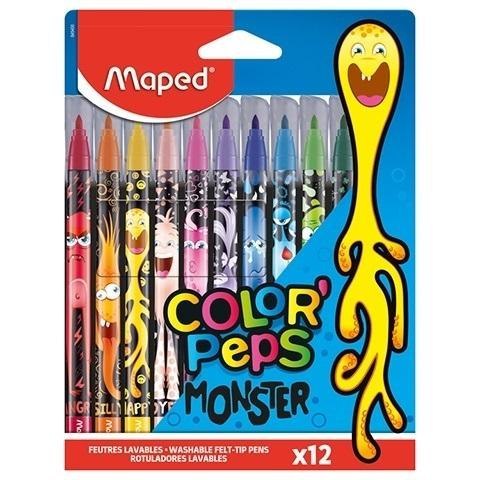 Flamastry Colorpeps Monster 12 kolorów Flamastry Colorpeps Monster 12 kolorów