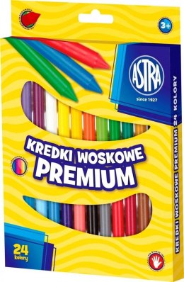 Kredki woskowe Premium 24 kolory bls ASTRA