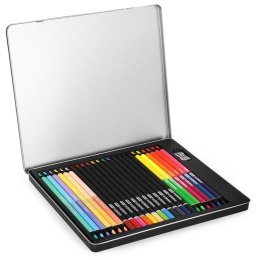 Kredki 24 kolory mix w metalowym pudełku EASY