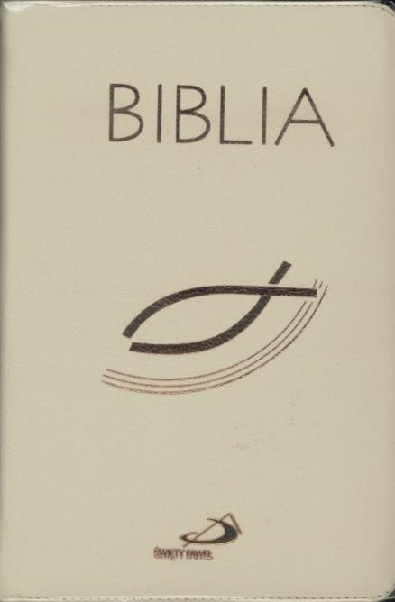 Biblia z rybką z suwakiem ecru Biblia z rybką z suwakiem ecru