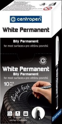 Cienki marker White Permanent 2686 biały (10szt)