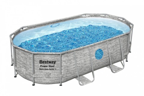 Basen stelażowy Power Steel Swim Vista z oknem 427x250x100 14x8FT BESTWAY 7w1