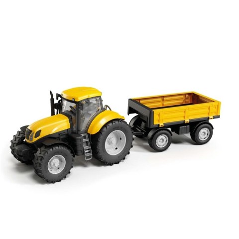 Traktor z przyczepą żółty Traktor z przyczepą żółty