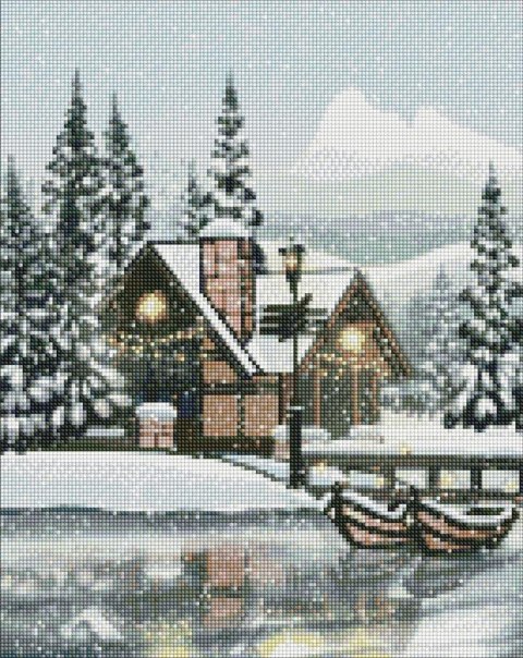 Diamentowa mozaika - Śnieżna cisza 40x50cm Diamentowa mozaika - Śnieżna cisza 40x50cm