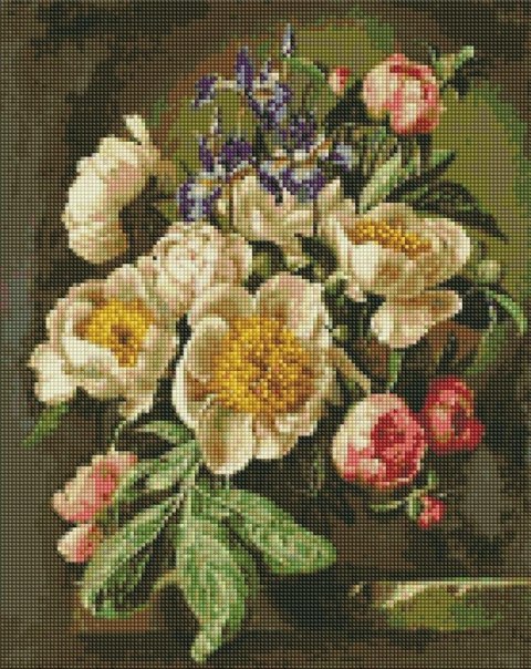 Diamentowa mozaika - Uroczy bukiet piwonii 40x50cm Diamentowa mozaika - Uroczy bukiet piwonii 40x50cm
