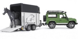 Land Rover z przyczepą dla konia i figurką konia