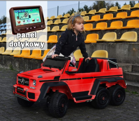 Pojazd Mercedes G63 6x6 Czerwony MP4 Pojazd Mercedes G63 6x6 Czerwony MP4