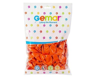Balony Gemar metaliczne Pomarańczowe 100szt