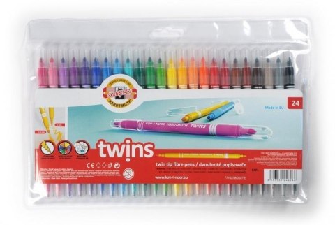 Flamastry Twins dwustronne 24 kolory Flamastry Twins dwustronne 24 kolory