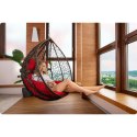 Fotel ogrodowy wiszący Hawana brązowy + czerwone poduszki Sofotel