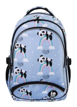 Plecak trzykomorowy niebieski Panda